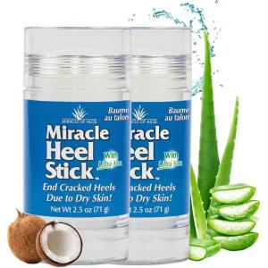 imageHeel Balm for Dry Cracked Feet  Miracle Heel Stick for Cracked Heel Repair  Heel Balm Stick for Cracked Heel Treatment  Formulated with Pure Aloe Vera Tea Tree Oil Shea ampamp Cocoa Butters  25 oz25 Ounce Pack of 2