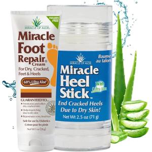 imageHeel Balm for Dry Cracked Feet  Miracle Heel Stick for Cracked Heel Repair  Heel Balm Stick for Cracked Heel Treatment  Formulated with Pure Aloe Vera Tea Tree Oil Shea ampamp Cocoa Butters  25 oz175 Ounce Pack of 2