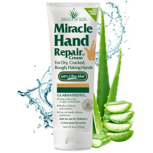 imageMiracle Hand Repair Cream for Dry Cracked Hands 8 oz Best Healing Hand Cream with 60 Aloe Vera  NonGreasy Moisturizer for Working Hands  Fast Absorbing Lotion for Extremely Dry Skin8 Ounce Pack of 1