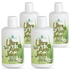 imageMiracle of Aloe Ultra Aloe Vera Juice 1 Qt 4 Pack Whole Leaf Pure Filtered Certified for Content and Purity Gallon