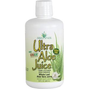 imageMiracle of Aloe Ultra Aloe Vera Juice Whole Leaf Pure Filtered Certified for Content and Purity 1 Qt